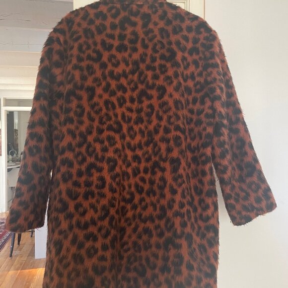 Marine Layer Stephanie Cocoon Cheetah Coat Womens M Button Front - Picture 5 of 7